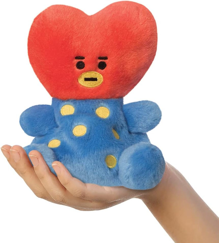 AURORA, 61506, BT21 TATA Palm Pal, 5In, Eco-friendly soft toy, Red & Blue