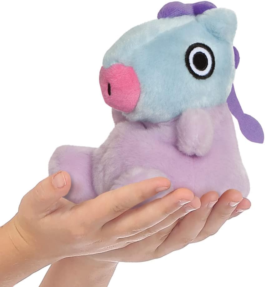 AURORA, 61508, BT21 MANG Palm Pal, 5In, Eco-friendly soft toy, Purple & Blue