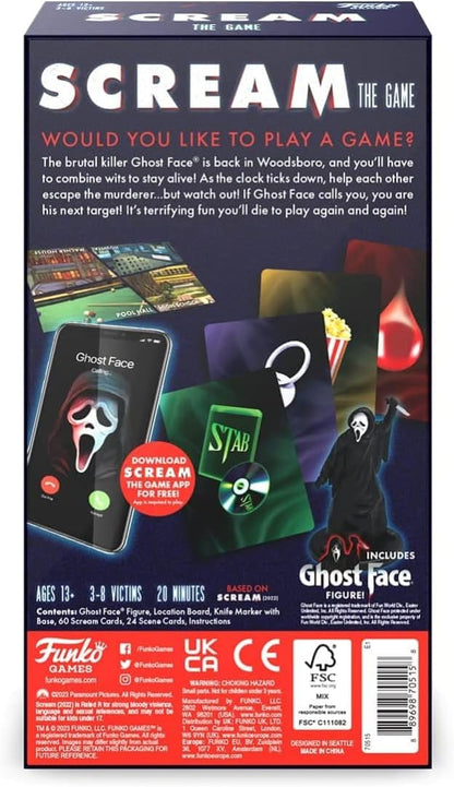 FUNKO GAMES Presents: Scream - The Game | Thrilling Mystery Horror Board Game with Interactive iOS/Android App | For 3-8 Players Ages 13+