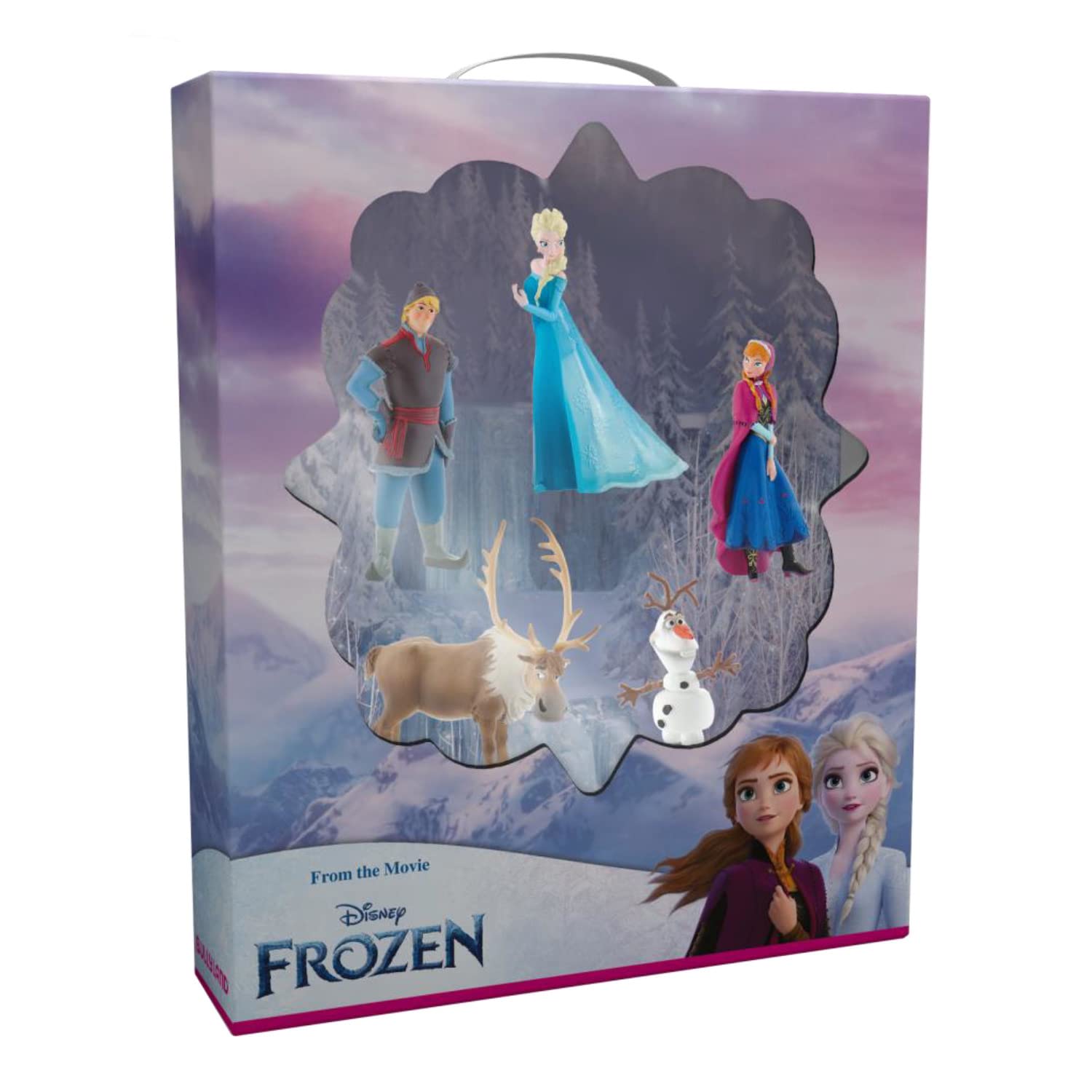 Bullyland 13413 - Spielfiguren Jubiläums-Set Prinzessin Elsa, Anna, Kristoff, Sven und Olaf aus Walt Disney Die Eiskönigin, ideal als kleines Geschenk für Kinder ab 3 Jahren