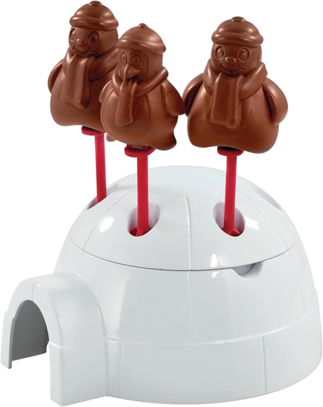 Mr Frosty Choc Ice Maker, Retro Plastic Snowman Shaped Toy Machine for Kids to Make Chocolate-covered Ice Cream Treats at Home