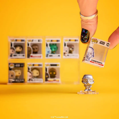 Funko Bitty POP! Star Wars - Luke Skywalker™, Obi-Wan Kenobi™, Jawa™ and A Surprise Mystery Mini Figure - 0.9 Inch (2.2 Cm) Collectable - Stackable Display Shelf Included - Gift Idea - Cake Topper