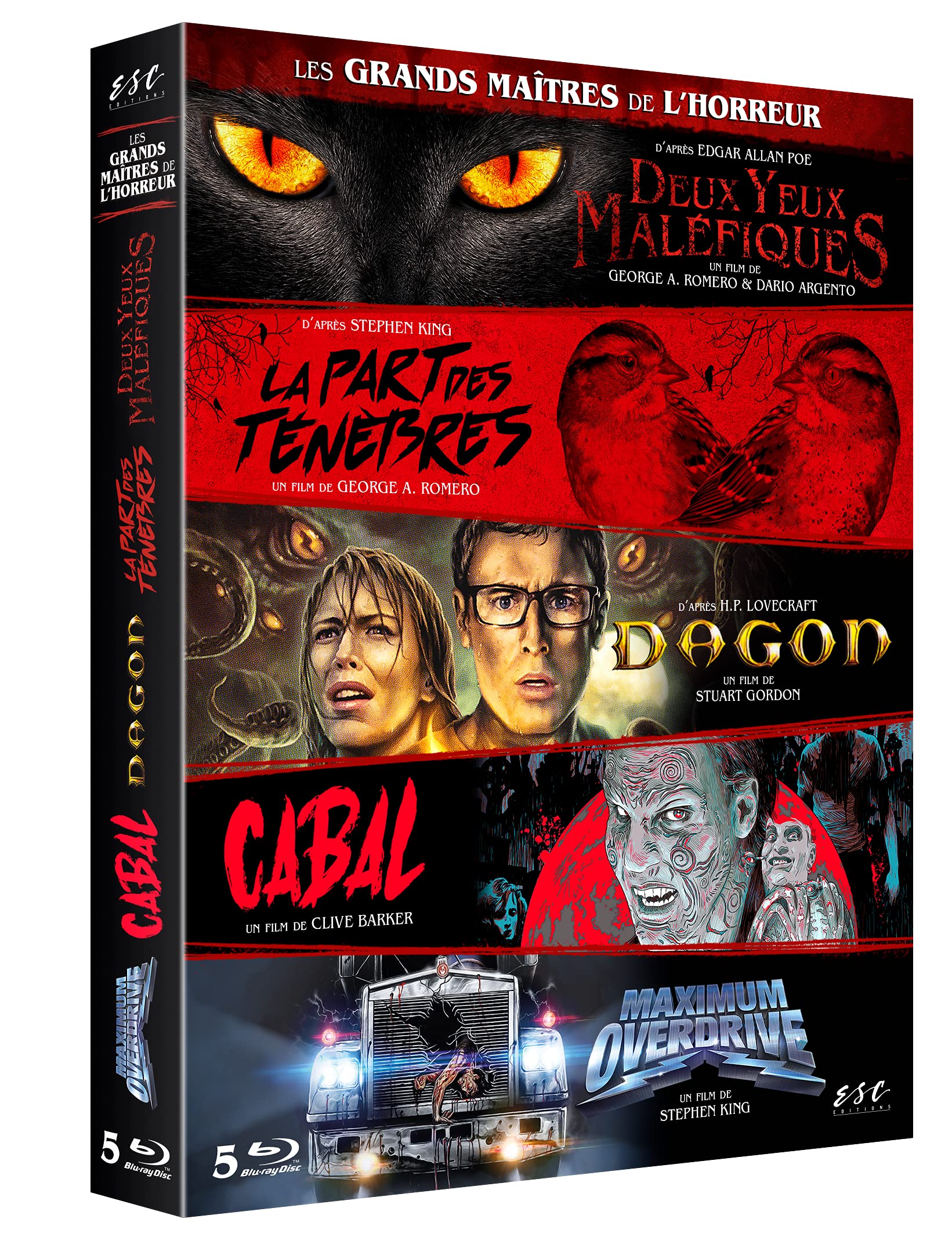 Les grands maîtres de l'horreur- coffret 5 films