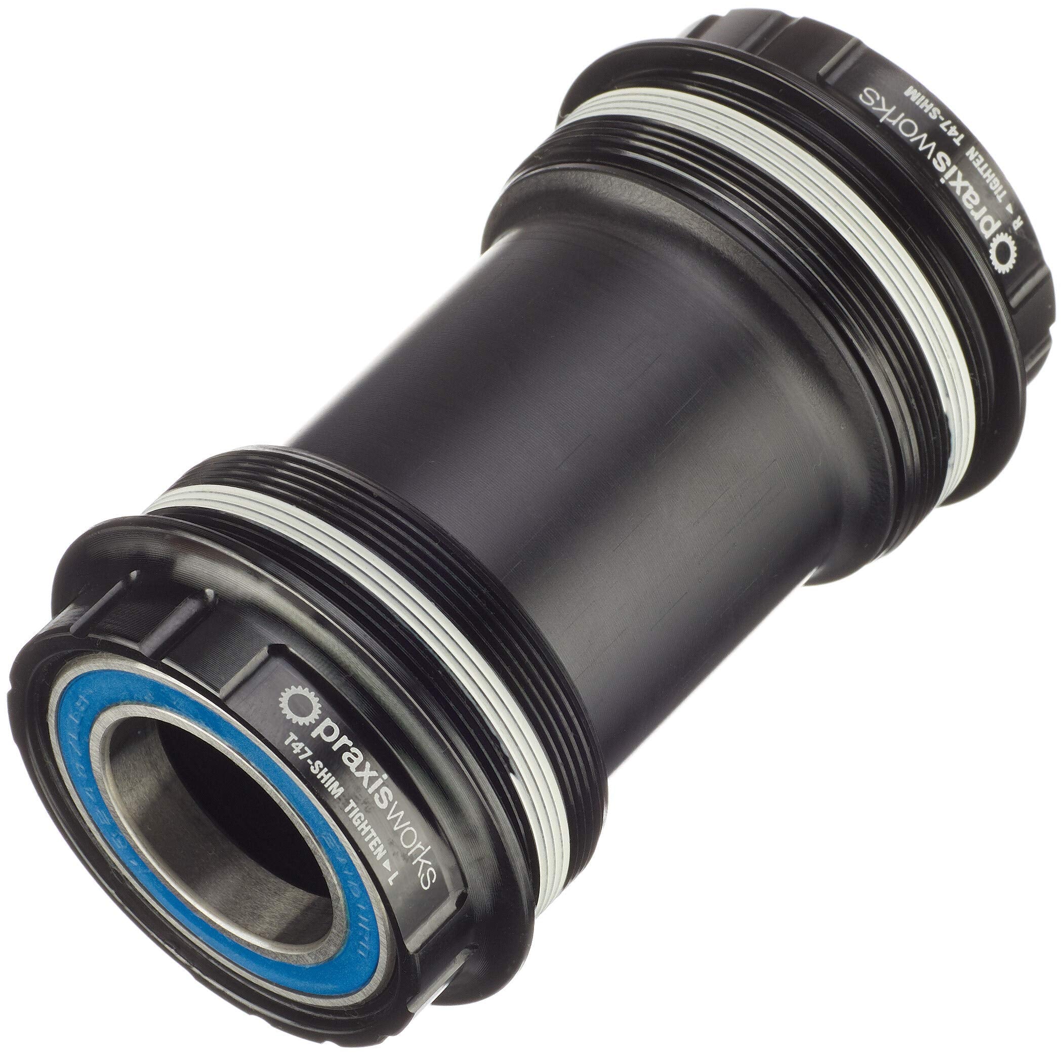 PRAXIS PEDALIER CONVERTER 68/73 mm SHMN T47 (ROAD/MTN) EXTERNAL BEARING 47-3001, UNISEX ADULTS, BLACK, STANDARD