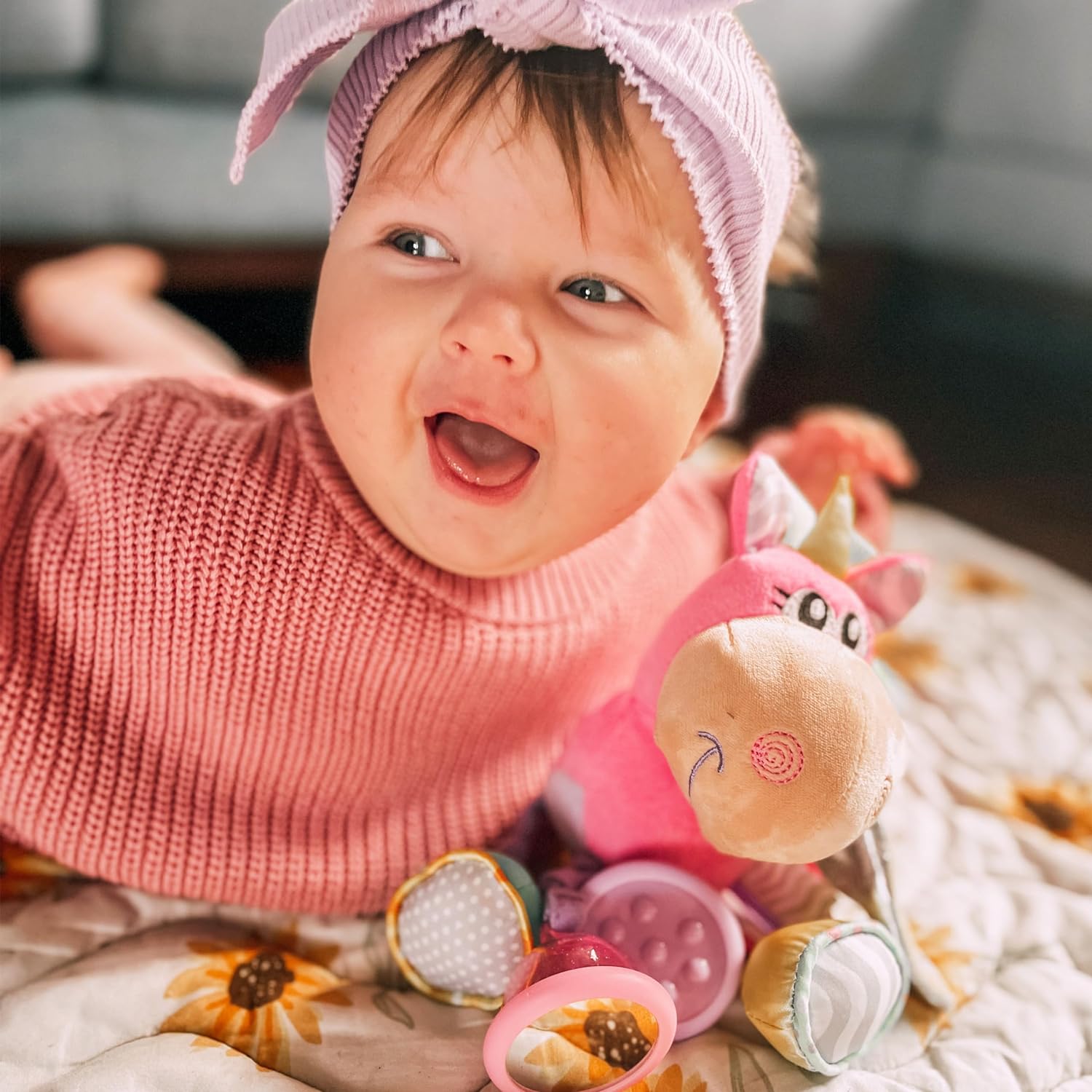 Playgro - Unicorn Activity Rattle - Pink - (10188463