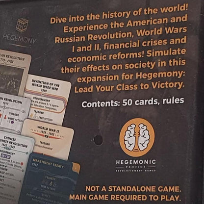 Hegemony: Historical Events Expansion - 50 New Cards Add Events to Your Gameplay, Unique Asymmetric Card Driven Game Board Game, Ages 14+, 2-4 Players