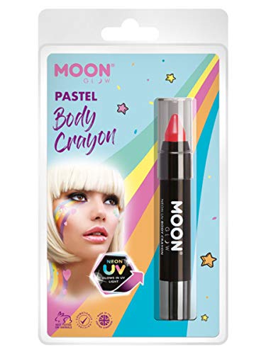 Smiffys Moon Glow Pastel Neon UV Body Crayons, Pastel Cora