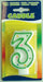 Folat 07783 Birthday Candle Number 3 with Colourful Dots, Multi Colors