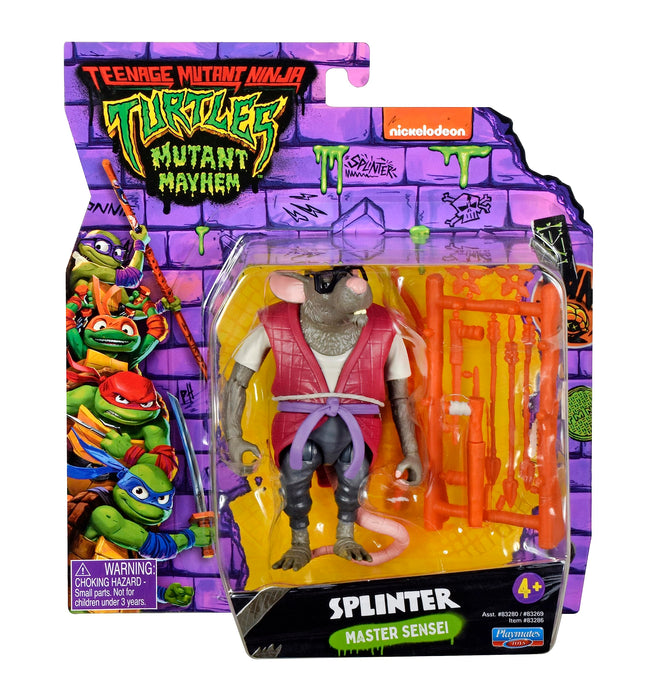 Teenage Mutant Ninja Turtles 83286CO Mutant Mayhem 4-Inch Splinter Basic Action Figure. Ideal Present for Boys 4 to 7 Years and TMNT Fans, Multicolor