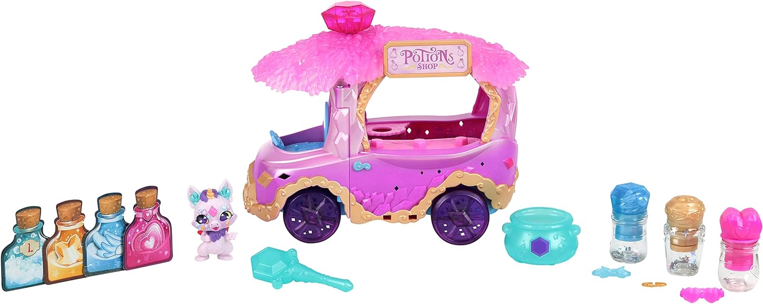 Magic Mixies Magic Potions Truck Playset, Transforms Into A Potion Shop, Create 3 Spells And Potion Surprises For Your Mixlings, Includes 1 Exclusive Mixling,