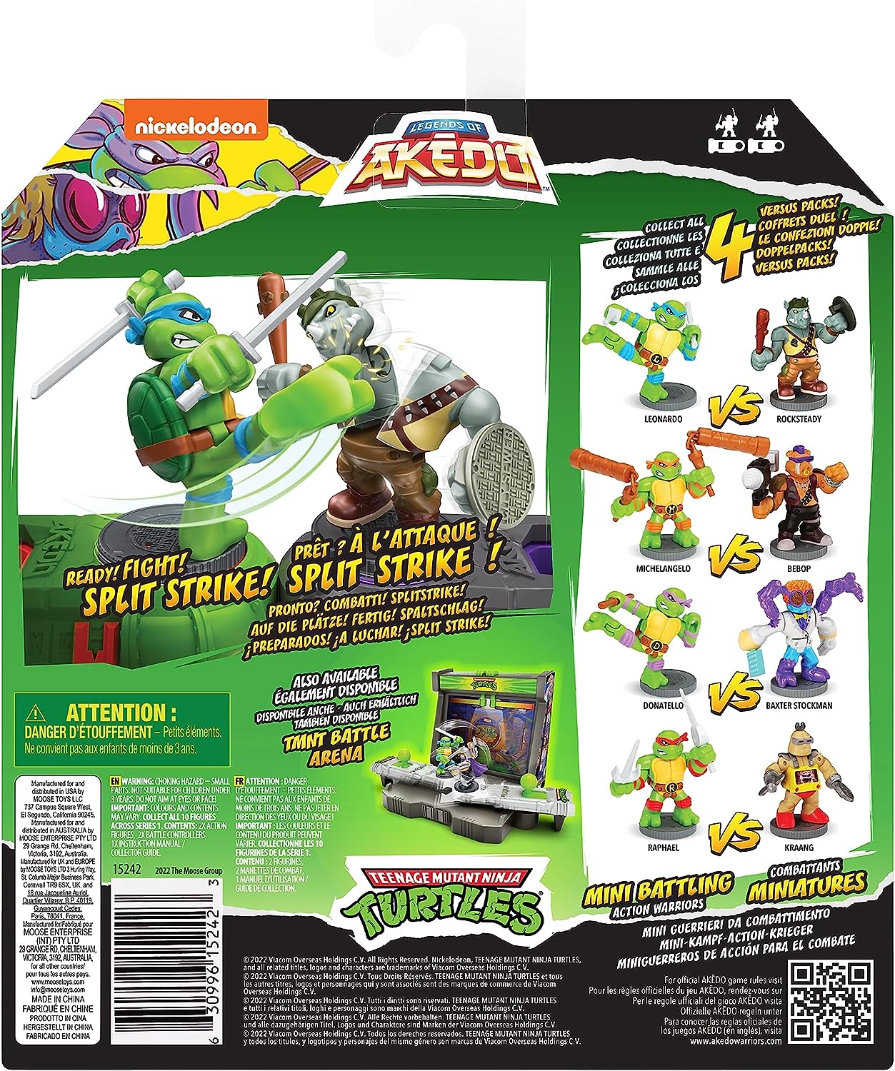 Legends Of Akedo Teenage Mutant Ninja Turtles, Mini Battling Warriors Versus Pack Michelangelo Vs Bebop