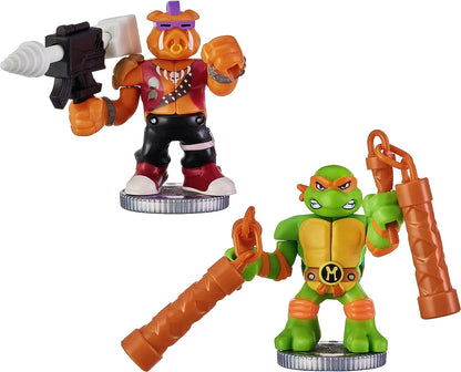 Legends Of Akedo Teenage Mutant Ninja Turtles, Mini Battling Warriors Versus Pack Michelangelo Vs Bebop