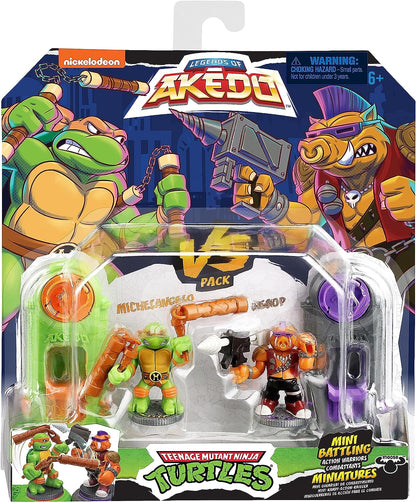 Legends Of Akedo Teenage Mutant Ninja Turtles, Mini Battling Warriors Versus Pack Michelangelo Vs Bebop