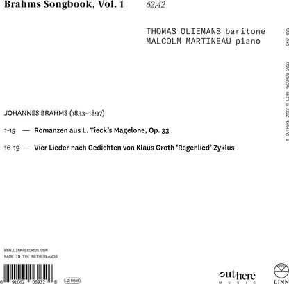 Brahms Songbook: Romanzen Aus Magelone/Regenlied-Zyklus - Volume 1