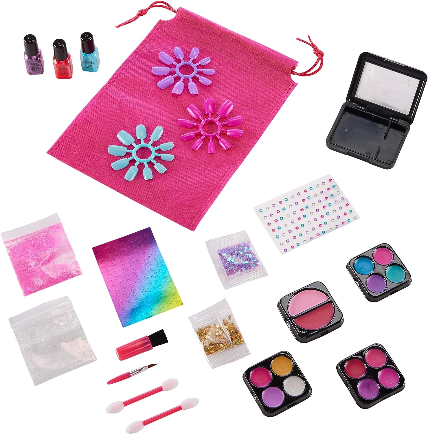 Shimmer and Sparkle 17360 Shimmer N Sparkle Glam and Go Beauty Caddy Kids Set Cosmetics Storage Box for Girls with Real Makeup Birth