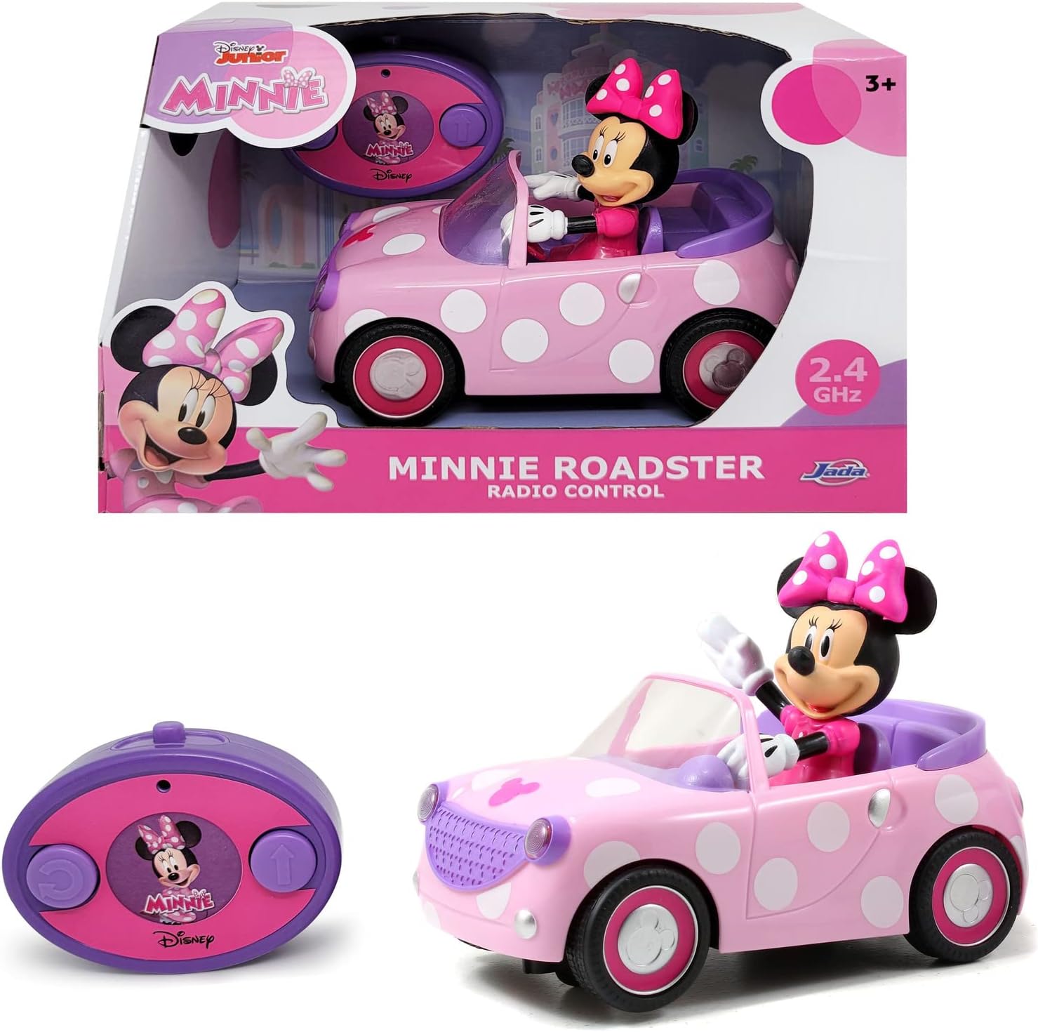 Simba 253074001 Disney Minnie Mouse Remote Control Roadster in Pink 1:24