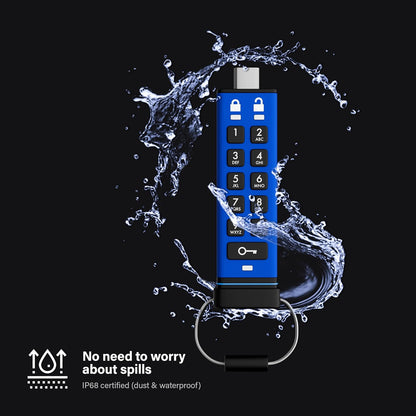 iStorage datAshur PRO+C 32GB | Secure USB Type-C Memory Stick | FIPS 140-3 Level 3 Pending | PIN Protected | Type C-A Adapter Included.