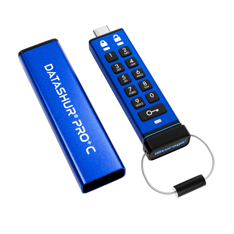 iStorage datAshur PRO+C 32GB | Secure USB Type-C Memory Stick | FIPS 140-3 Level 3 Pending | PIN Protected | Type C-A Adapter Included.
