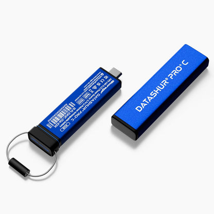 iStorage datAshur PRO+C 32GB | Secure USB Type-C Memory Stick | FIPS 140-3 Level 3 Pending | PIN Protected | Type C-A Adapter Included.