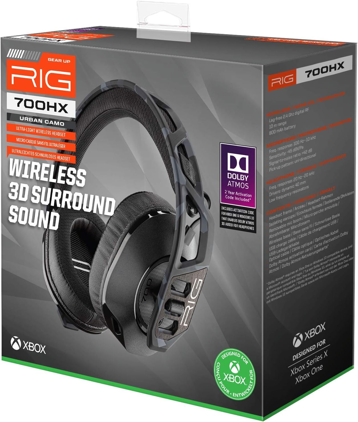 RIG 700HX Ultralight Wireless Gaming Headset Urban Camo XONE/XSERESX