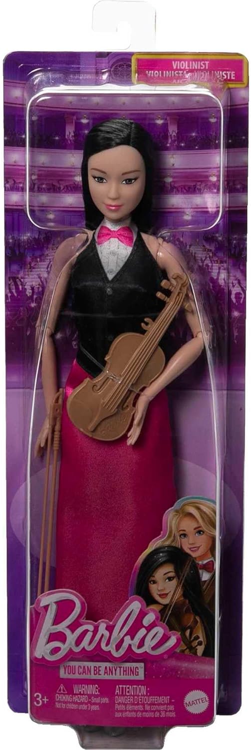 Barbie Tú Puedes Ser Violinista Muñeca Profesiones con Accesorios, Juguete +3 años (Mattel HKT68)