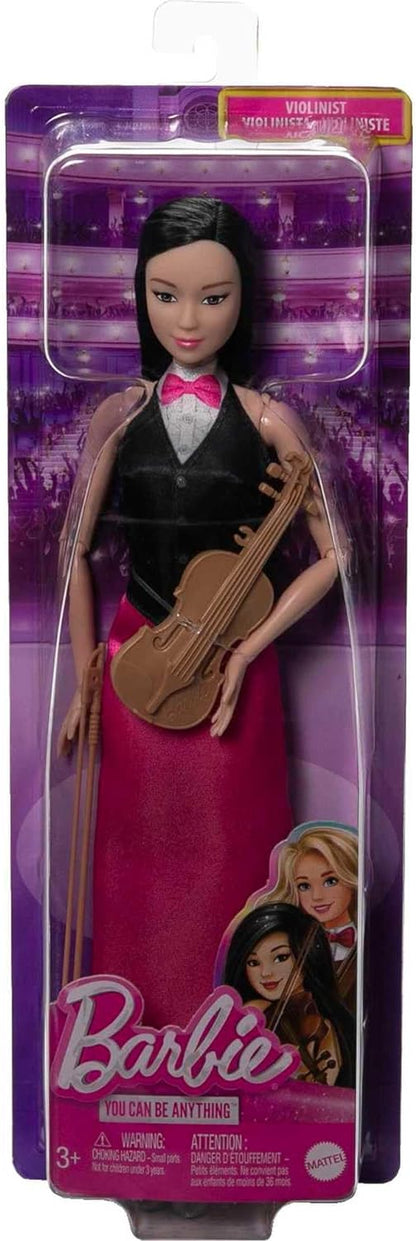 Barbie Tú Puedes Ser Violinista Muñeca Profesiones con Accesorios, Juguete +3 años (Mattel HKT68)