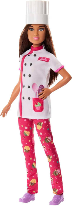 Barbie Doll & Accessories, Career Pastry Chef Doll with Hat, and Cake Slice, HKT67