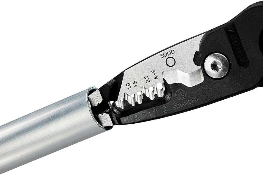 KNIPEX 13 71 200 ME WireStripper Metric Version Plastic Coated Black atramentized 200