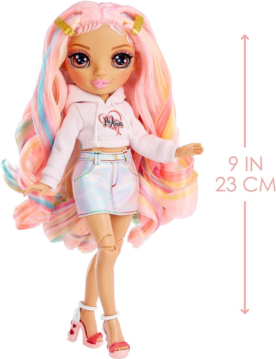 Rainbow Junior High Special Edition - KIA HART - 9"/22.86cm Pink Posable Fashion Doll with Accessories and Open/Close Soft Backpack - Great Toy Gift for Kids Ages 4-12