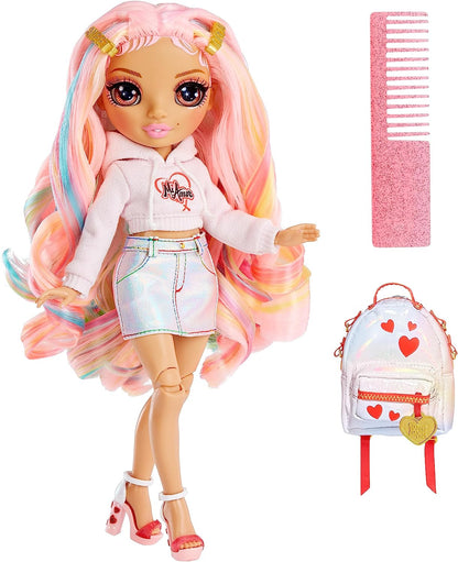 Rainbow Junior High Special Edition - KIA HART - 9"/22.86cm Pink Posable Fashion Doll with Accessories and Open/Close Soft Backpack - Great Toy Gift for Kids Ages 4-12