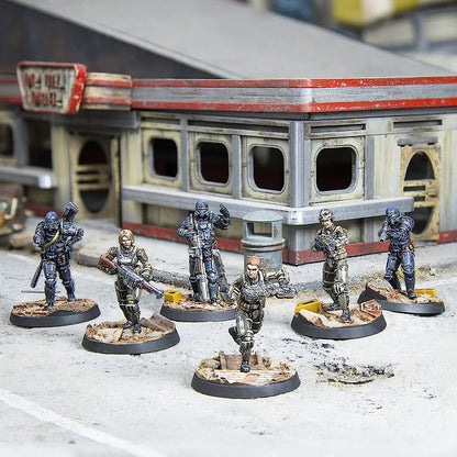 Fallout Wasteland Warfare: Brotherhood of Steel - Combat Patrol - 6 Miniature, Unpainted, 32mm Figure, RPG