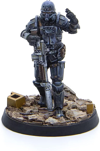 Fallout Wasteland Warfare: Brotherhood of Steel - Combat Patrol - 6 Miniature, Unpainted, 32mm Figure, RPG