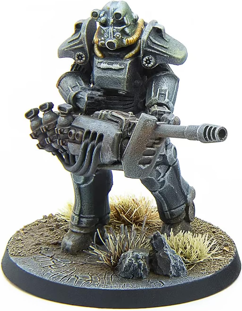 Modiphius Entertainment Ltd Fallout Wasteland Warfare: Brotherhood of Steel - Heavy Armor (T45) - 3 Miniatures, 32mm Unpainted Figures