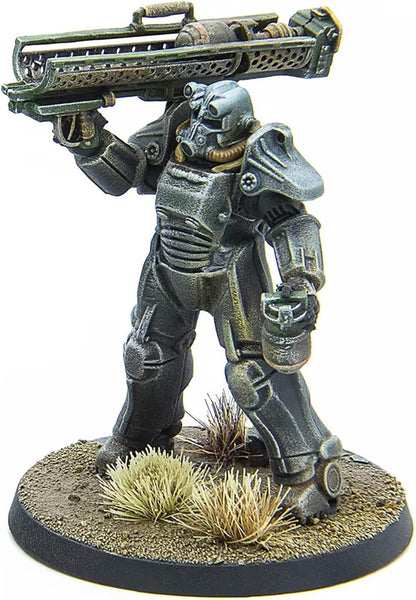 Modiphius Entertainment Ltd Fallout Wasteland Warfare: Brotherhood of Steel - Heavy Armor (T45) - 3 Miniatures, 32mm Unpainted Figures