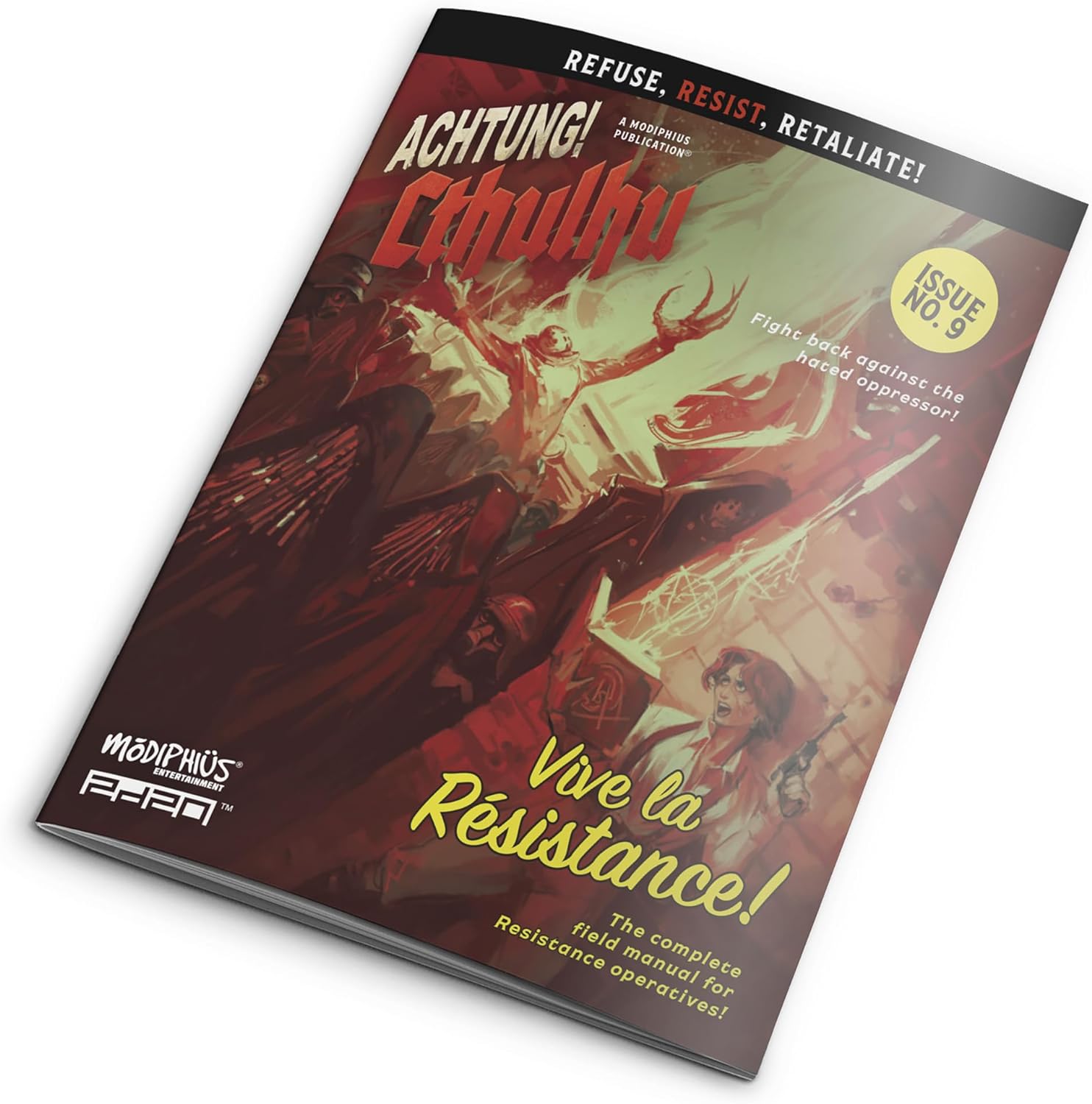 Modiphius: Achtung! Cthulhu 2d20: Vive La Resistance-Issue No. 9 - RPG Softcover Expansion Book, Complete Field Manual for Resistance Operatives