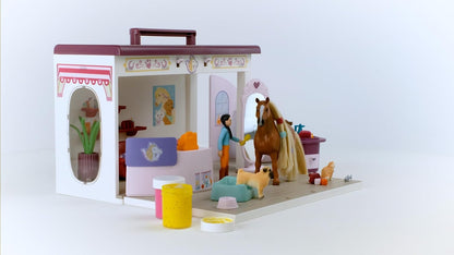 schleich HORSE CLUB 42614 Sofia's Beauties Tiere Beautysalon - 66-Teiliges Spielset Inklusive Pferd mit Mähne, Tierpflegerin, Welpe und Tiersalon plus Zubehör, Pferde Spielzeug ab 4 Jahre