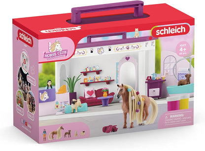 schleich HORSE CLUB 42614 Sofia's Beauties Tiere Beautysalon - 66-Teiliges Spielset Inklusive Pferd mit Mähne, Tierpflegerin, Welpe und Tiersalon plus Zubehör, Pferde Spielzeug ab 4 Jahre