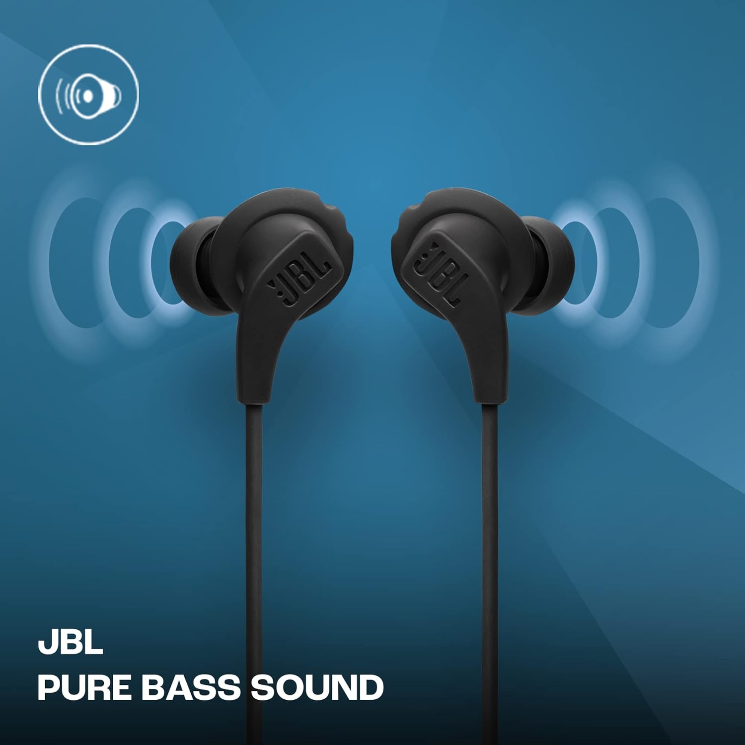 JBL Endurance Run 2, Cuffie auricolari con cavo, in