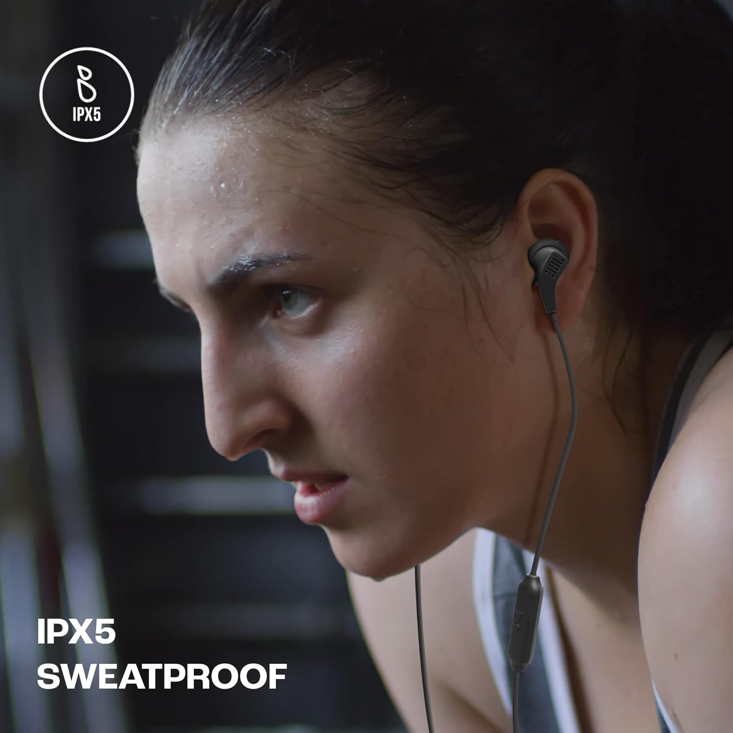 JBL Endurance Run 2, Cuffie auricolari con cavo, in