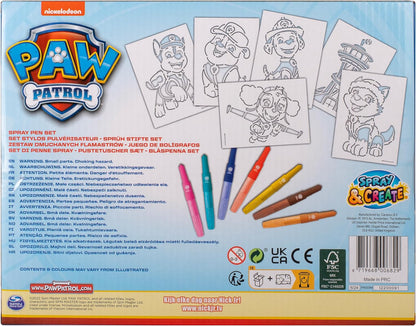 PAW PATROL - Sprühstift-Set - Malstifte für Kinder - Malset mit Buntstiften und Malvorlagen (PW22364
