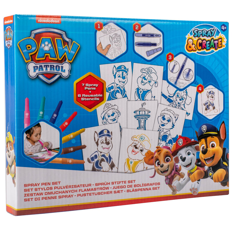 PAW PATROL - Sprühstift-Set - Malstifte für Kinder - Malset mit Buntstiften und Malvorlagen (PW22364