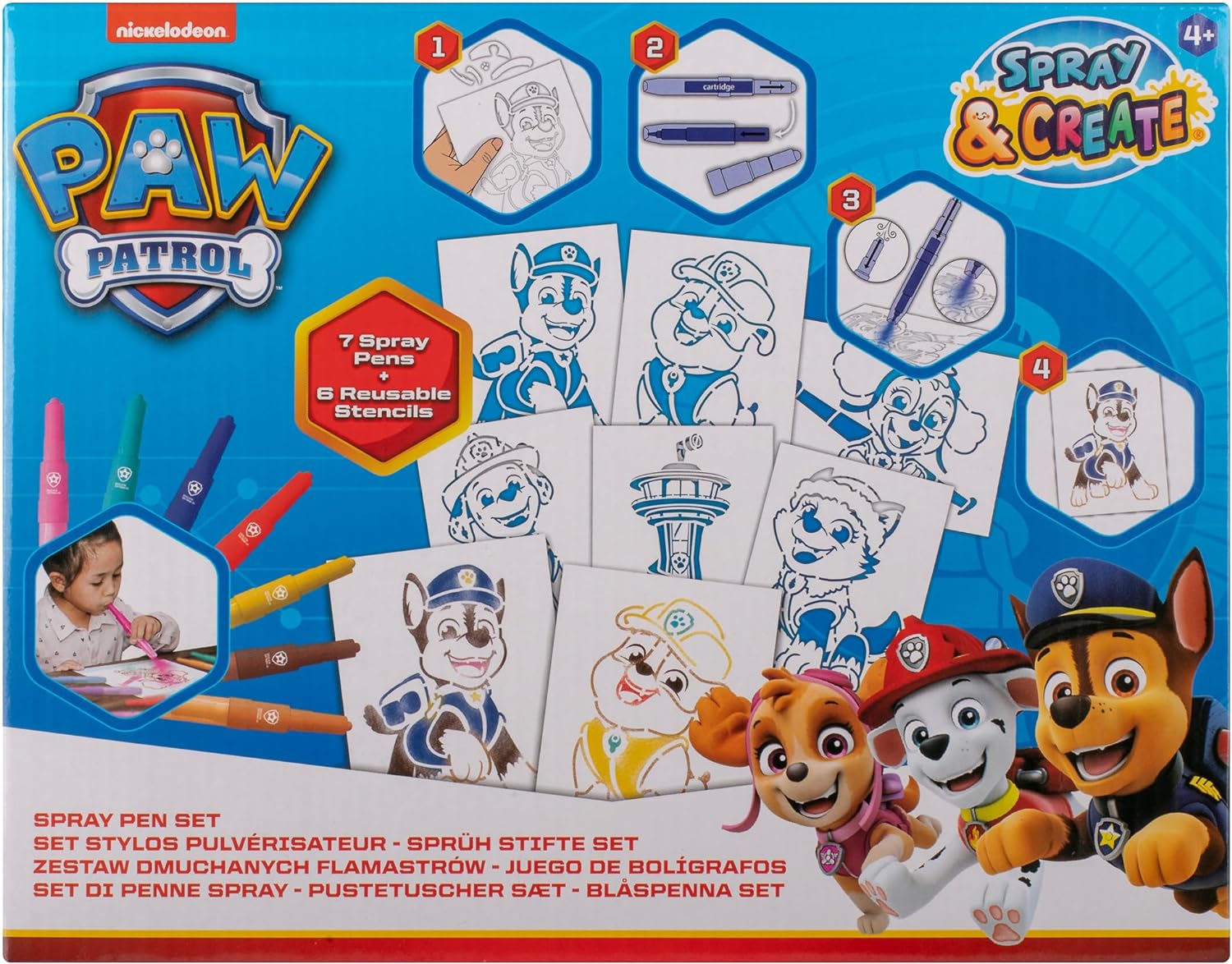 PAW PATROL - Sprühstift-Set - Malstifte für Kinder - Malset mit Buntstiften und Malvorlagen (PW22364