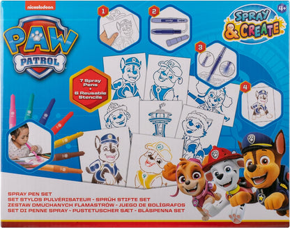 PAW PATROL - Sprühstift-Set - Malstifte für Kinder - Malset mit Buntstiften und Malvorlagen (PW22364