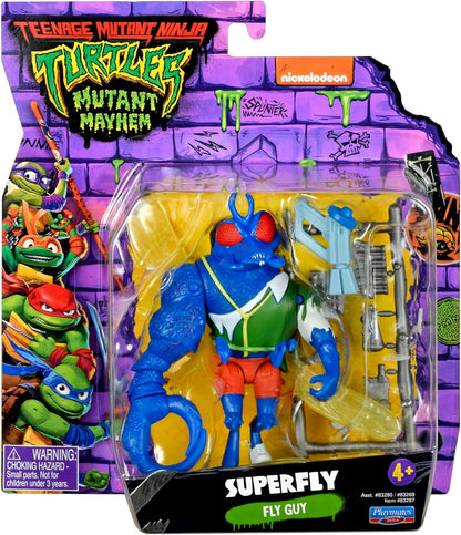Teenage Mutant Ninja Turtles: Mutant Mayhem 4-Inch Super Fly Basic Action Figure. Ideal present for boys 4 to 7 years and TMNT fans!