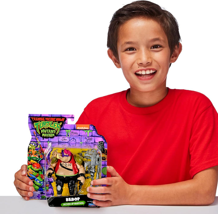 Teenage Mutant Ninja Turtles: Mutant Mayhem 4.5-Inch Bebop Basic Action Figure. Ideal present for boys 4 to 7 years and TMNT fans!