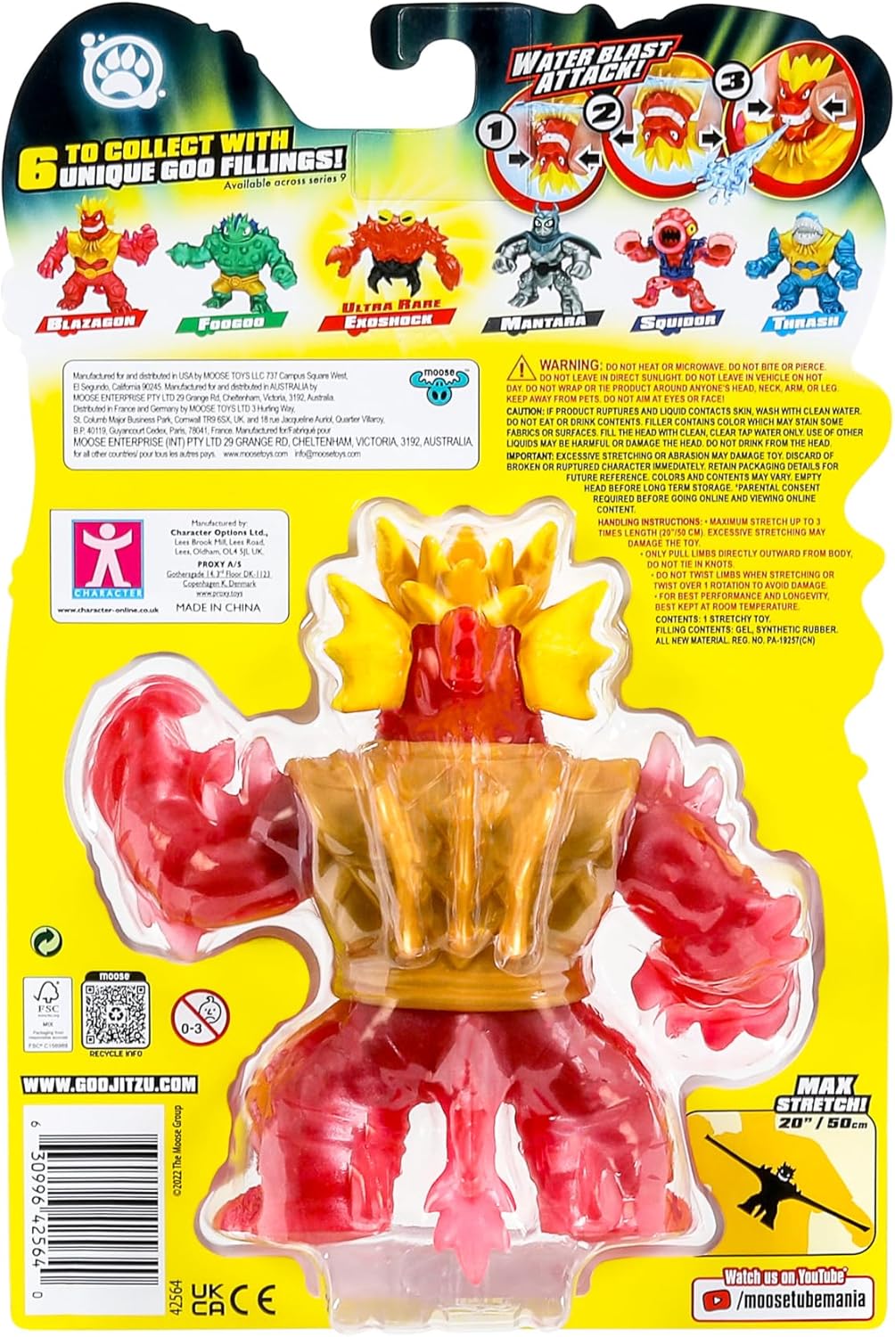 Heroes of Goo Jit Zu Deep Goo Sea Blazagon Hero Pack. Super Stretchy, Goo Filled Toy. With Water Blast Attack Feature. Stretch Him 3 Times His Size!