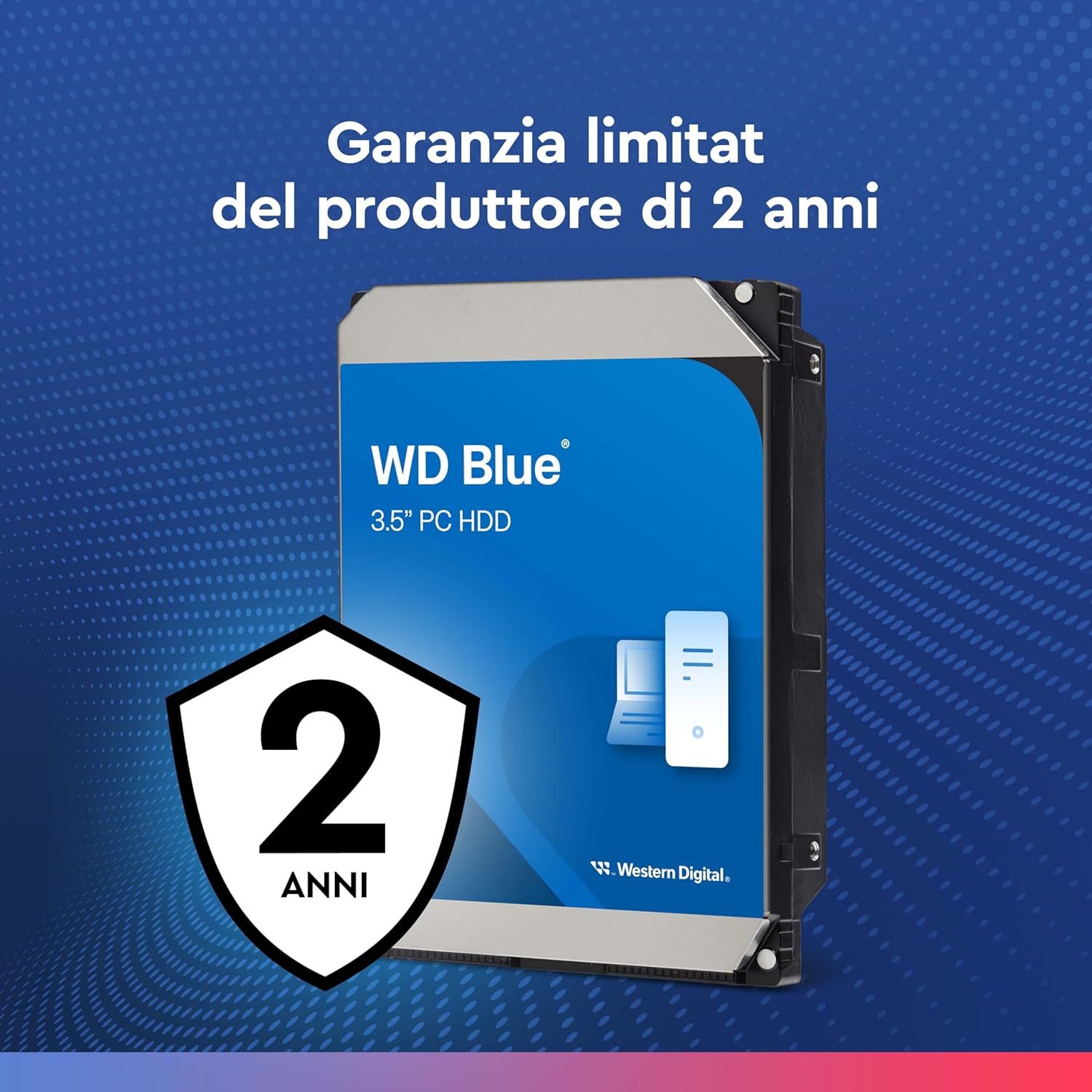 WD Blue 4TB 3.5" Internal Hard Drive - 5400 RPM Class, SATA 6 Gb/s, 256MB Cache, 2 Year Warranty