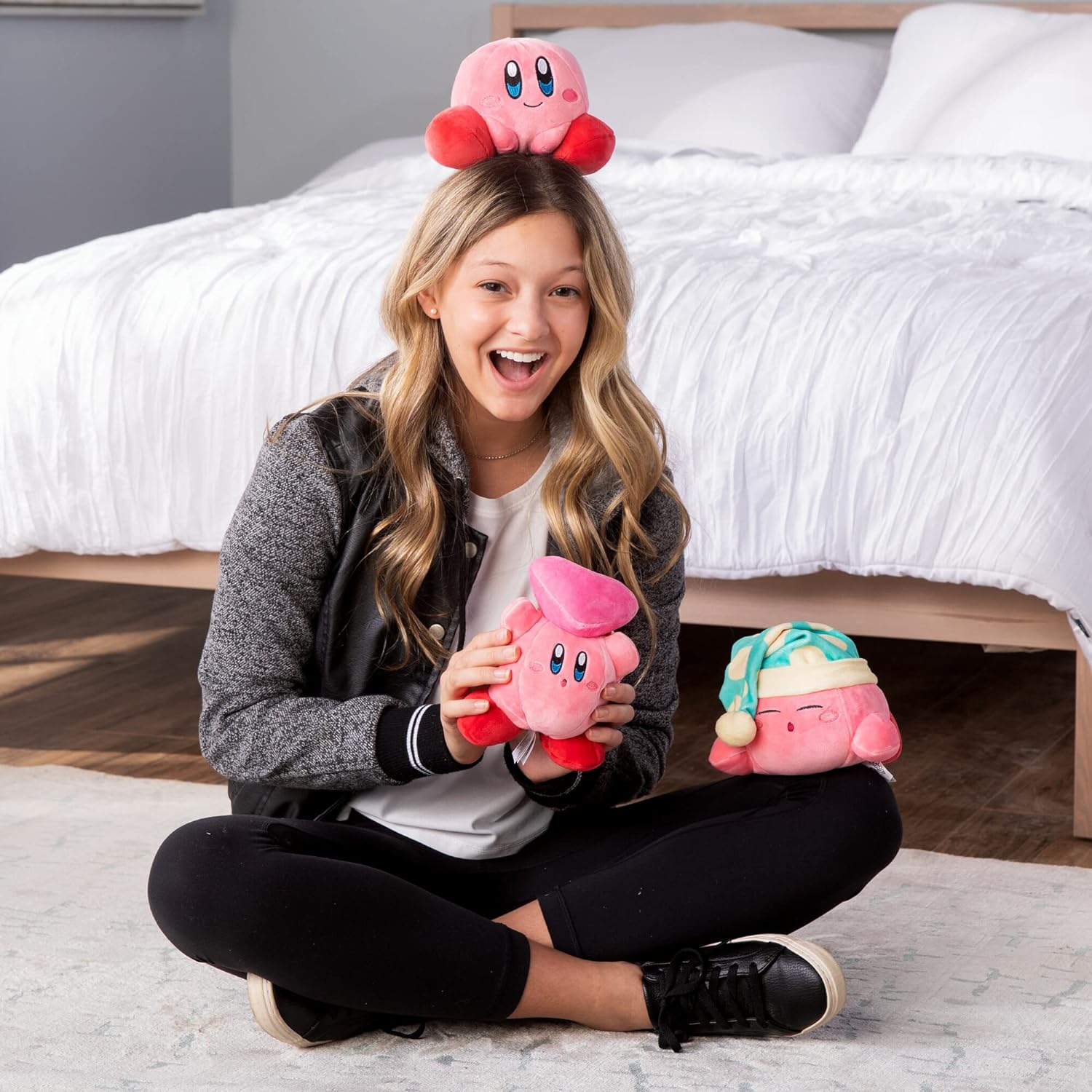Bizak Peluche Mochi Mochi del Personaje Sleeping Kirby de Nintendo, con una Textura Esponjosa y Suave (30691286