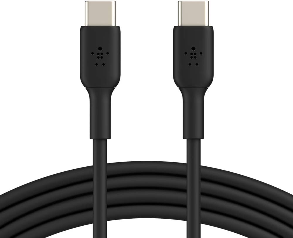 Belkin BoostCharge USB-C to USB-C fast charger cable, USB type C charger cable fast charging for iPhone 15, Samsung Galaxy S23, S22, Google Pixel, iPad, MacBook, Nintendo Switch and more - 2m