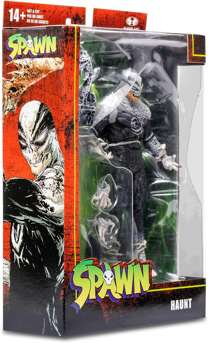McFarlane Toys, Spawn Comic Haunt Spawn Action Figure set with 22 Moving Parts, Collectible Figure with Accessories and Collectors Stand Base – Ages 12+